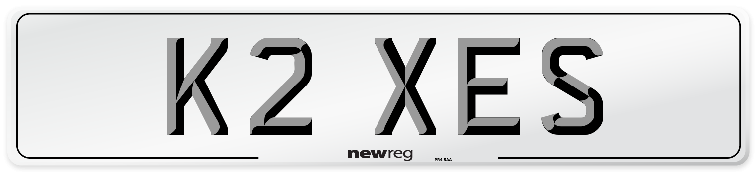 K2 XES Number Plate from New Reg
